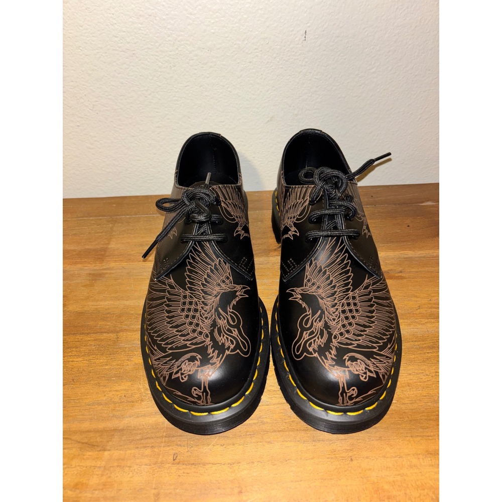 Dr. Martens 1461 Phoenix Vintage Smooth Leather Shoes Black/Brown women size 9